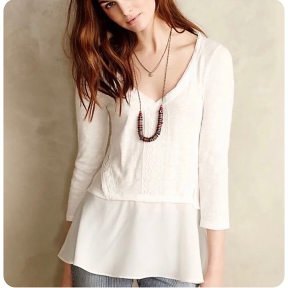 Anthropologie Meadow Rue Melia plum lace blouse - Picture 2 of 5